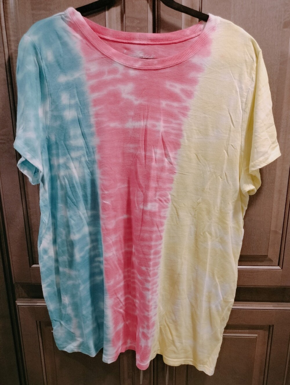 Love Sick Tie-Dye Short Sleeve Tee in Blue, Pink & Yellow